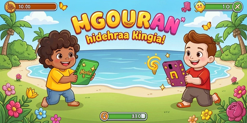 Screenshot menunjukkan tampilan grafis yang menawan pada level pertama.