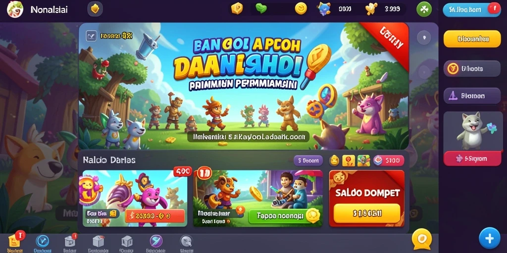 Tampilan awal permainan yang memikat dan penuh warna.